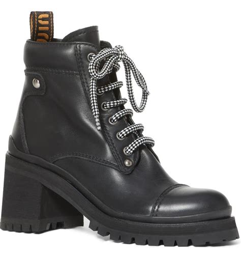 miu miu combat boots green|Boots and Ankle Boots For Women: Platform & Flat Booties .